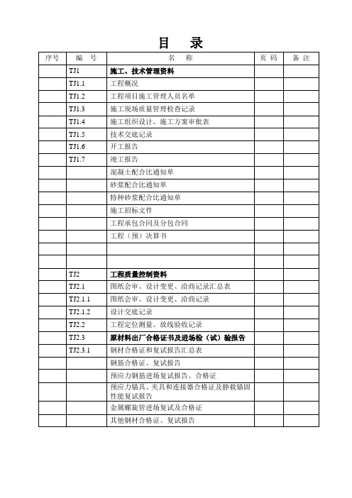 大本资料汇总目录