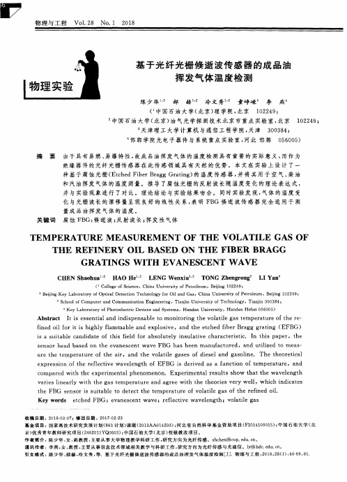 基于光纤光栅倏逝波传感器的成品油挥发气体温度检测