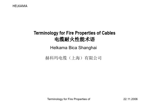 电缆耐火性能术语