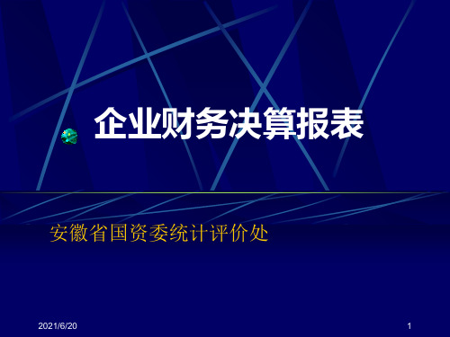 企业财务决算报表PPT课件