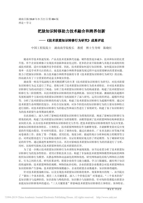 3.2湖南商学院校长陈晓红：把脉知识转移助力技术融合和跨界创新