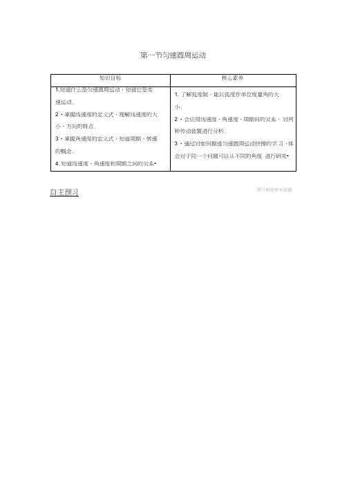 2018-2019学年高中物理第二章圆周运动第一节匀速圆周运动学案粤教版必修2