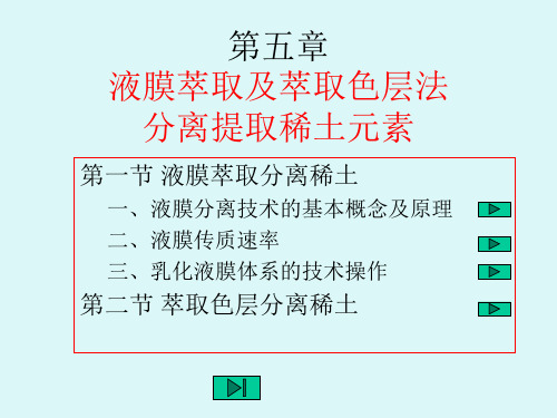 第五章 液膜萃取及萃取色层法分离提取稀土元素 稀土金属冶金 教学课件