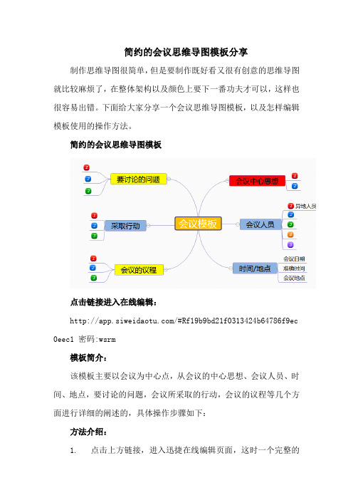 简约的会议思维导图模板分享