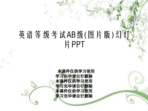 英语等级考试AB级(图片版)幻灯片PPT