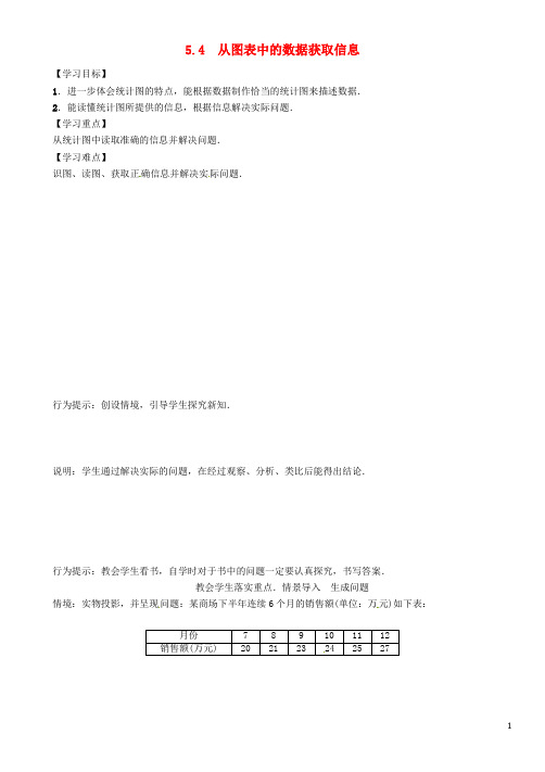 2020年秋七年级数学上册 5.4 从图表中的数据获取信息学案 (新版)沪科版