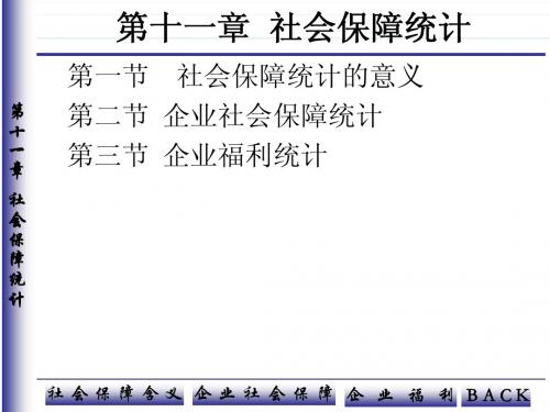 第11章  社会保障统计