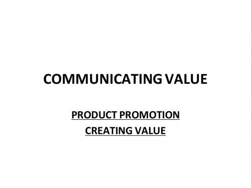 COMMUNICATING VALUE