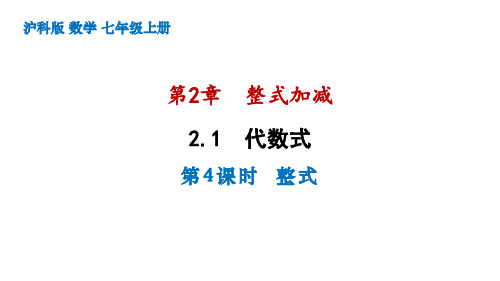 沪科版数学七年级上册2.1.4整式 课件(共21张ppt)