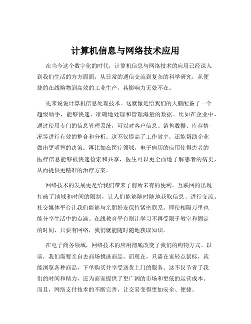 计算机信息与网络技术应用