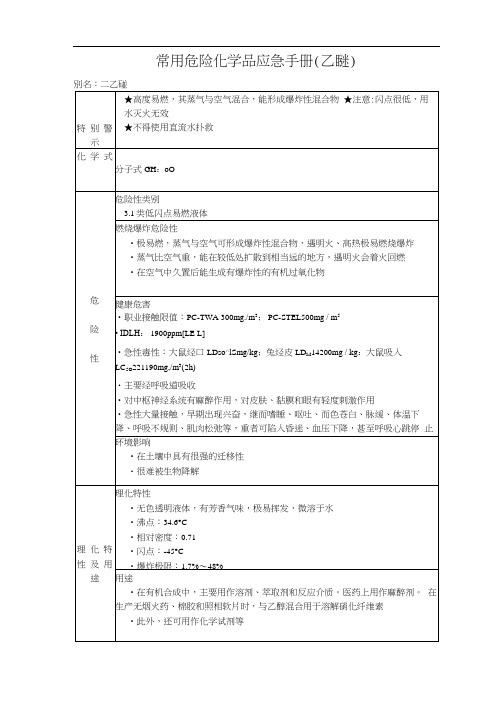 常用危险化学品应急手册(乙醚)