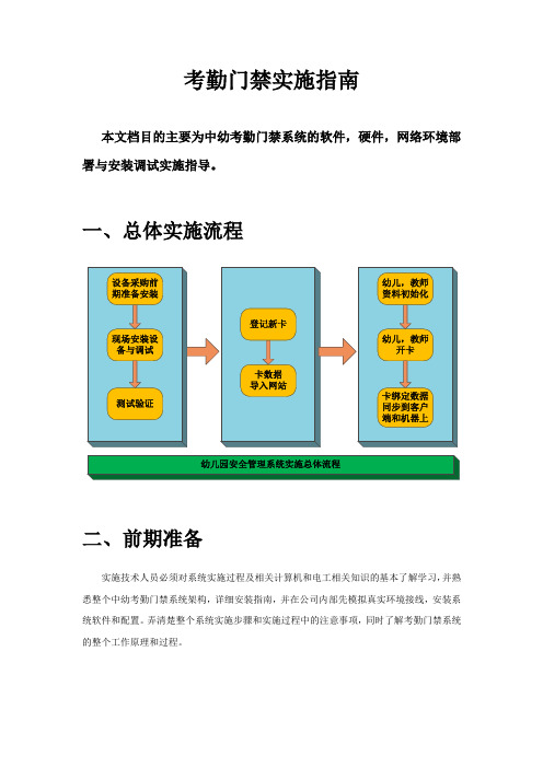 考勤门禁系统实施安装指南