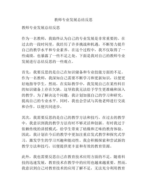 教师专业发展总结反思