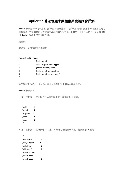 aprioritid算法例题求数据集关联规则