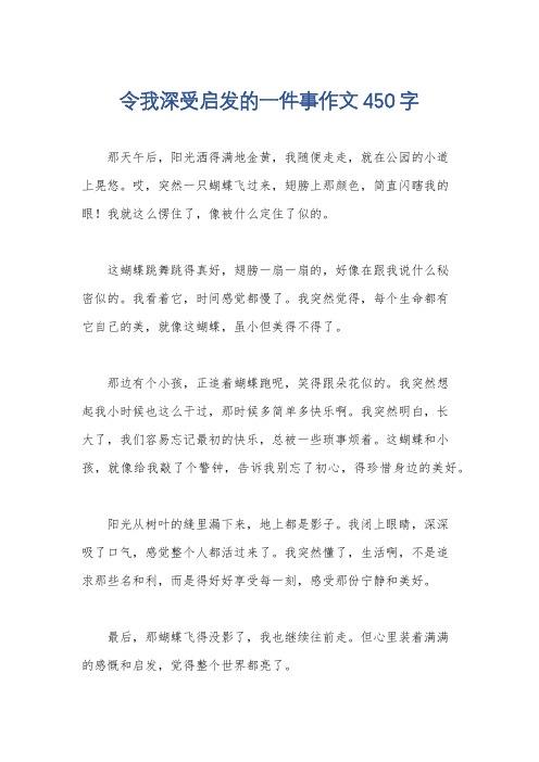 令我深受启发的一件事作文450字