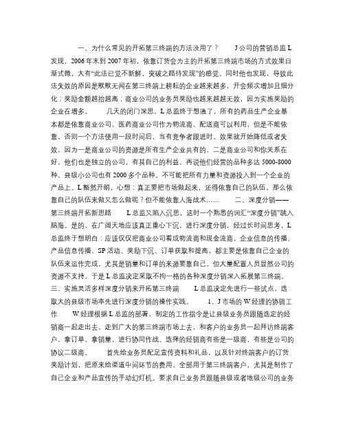 L总监的第三终端深度分销实务解析