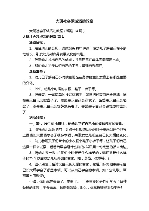 大班社会领域活动教案