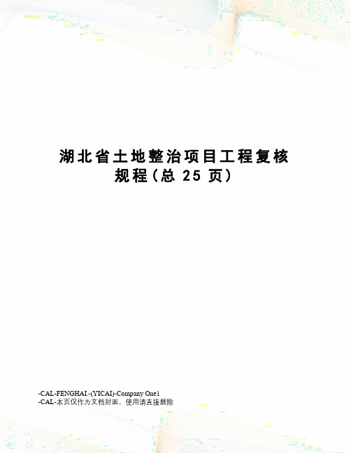 湖北省土地整治项目工程复核规程