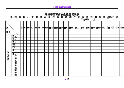 塔吊每日班前安全检查记录表