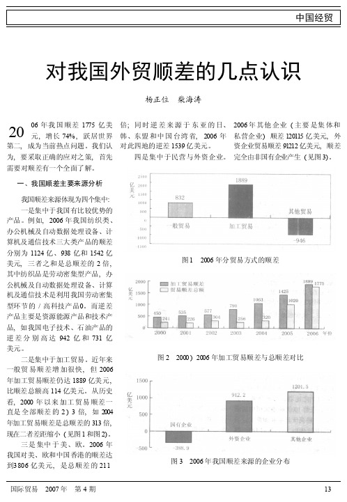 对我国外贸顺差的几点认识