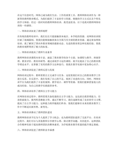 关于教师网络培训的感言