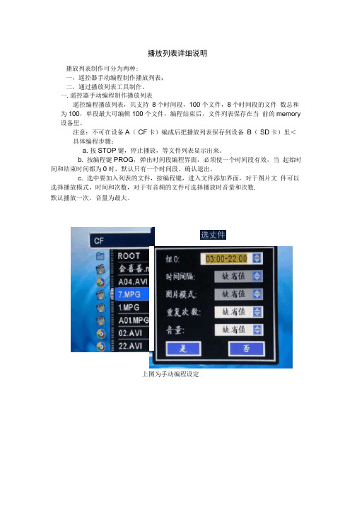 新媒体数字标牌液晶广告机播放列表使用说明书PLAYLIST型