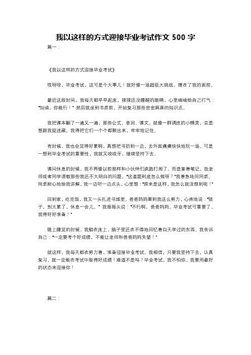 我以这样的方式迎接毕业考试作文500字