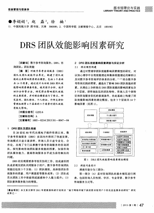 DRS团队效能影响因素研究