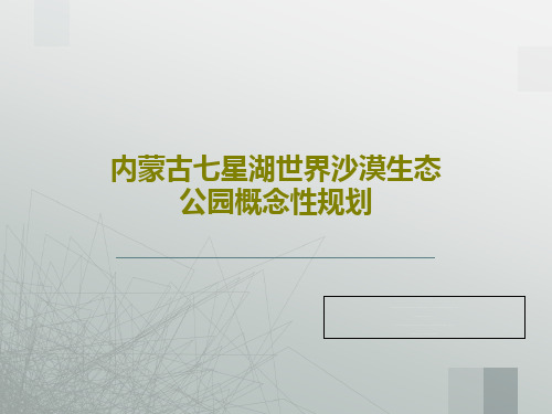 内蒙古七星湖世界沙漠生态公园概念性规划共135页文档