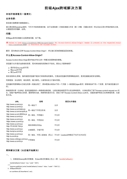 前端Ajax跨域解决方案