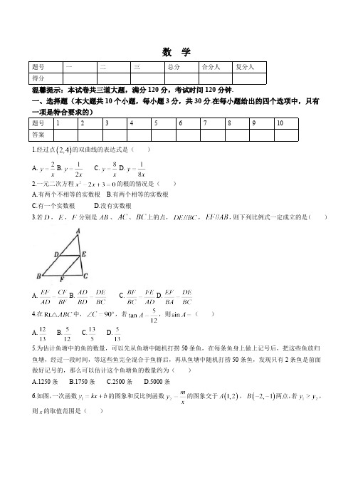 湖南省邵阳市邵东市2024届九年级上学期12月月考数学试卷(含答案)