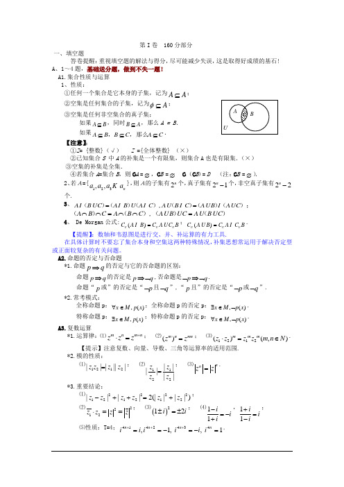 江苏高考数学复习知识点汇总