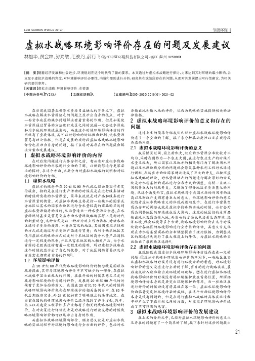 虚拟水战略环境影响评价存在的问题及发展建议