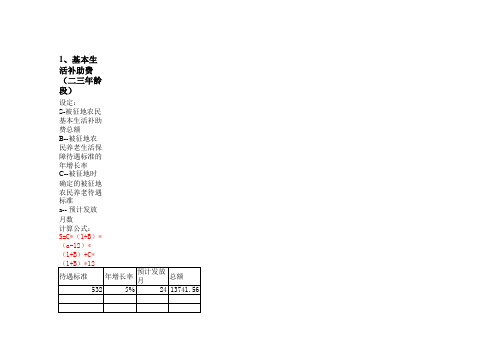 被征地农民养老保险补贴测算表