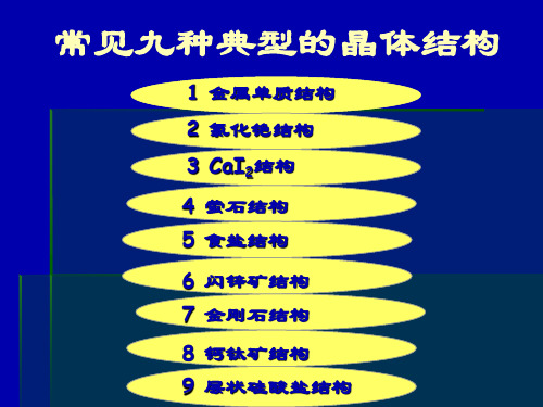 常见九种典型的晶体结构