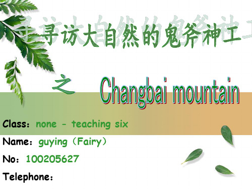 ChangBai   Moutain      长白山英文导游介绍