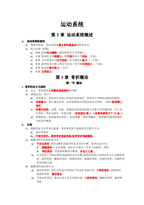 运动系统复习资料