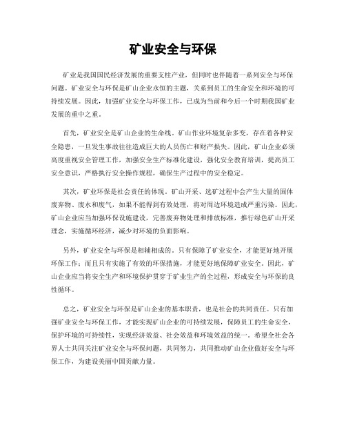 矿业安全与环保