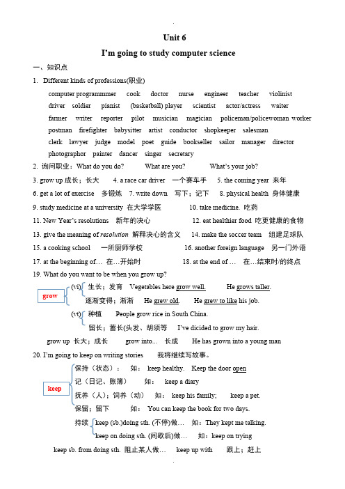 新目标英语八年级上Unit6期末复习学案(精华)