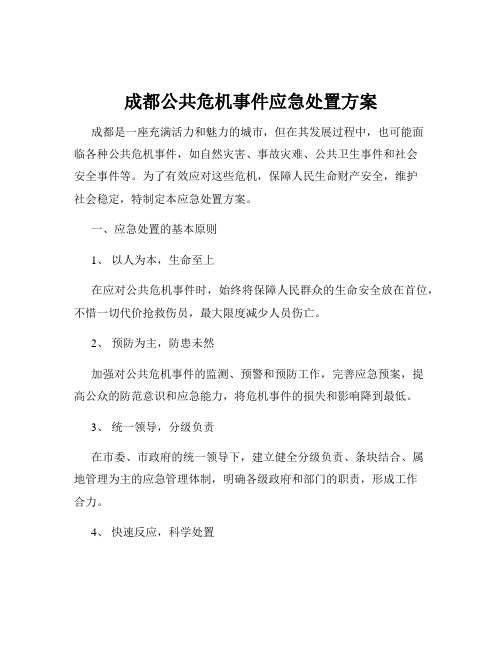 成都公共危机事件应急处置方案