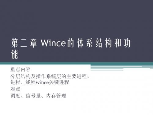 第二章 Wince的体系结构和功能