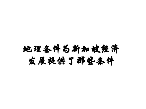 地理条件为新加坡经济发展提供了那些条件