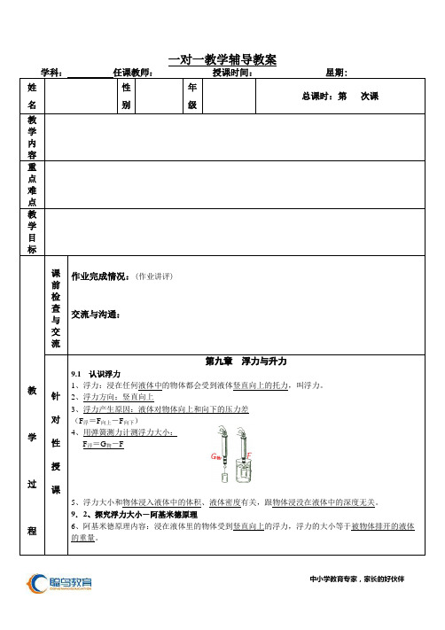 第9章 浮力与升力