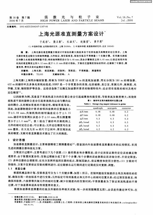 上海光源准直测量方案设计