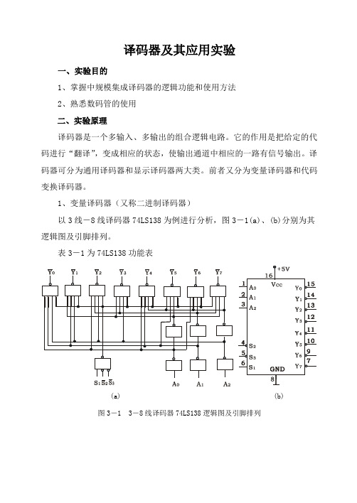 译码器及其应用实验