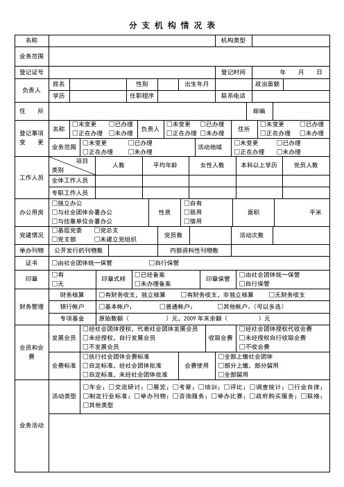 分支机构情况表【模板】