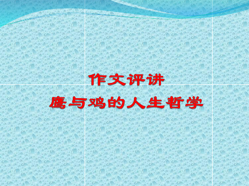 作文《老鹰与鸡》讲评