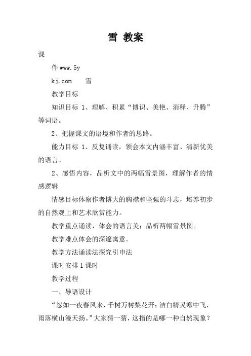 雪 教育学习学案及教案