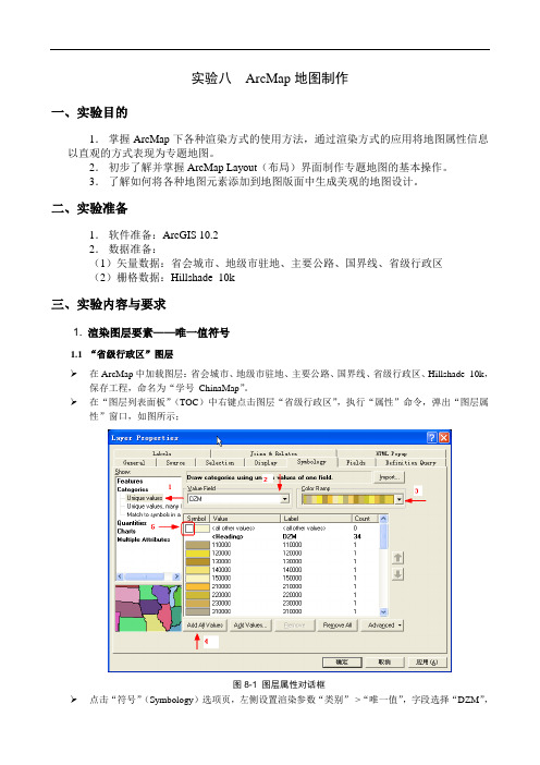 实验指导八 ARCMAP地图制作