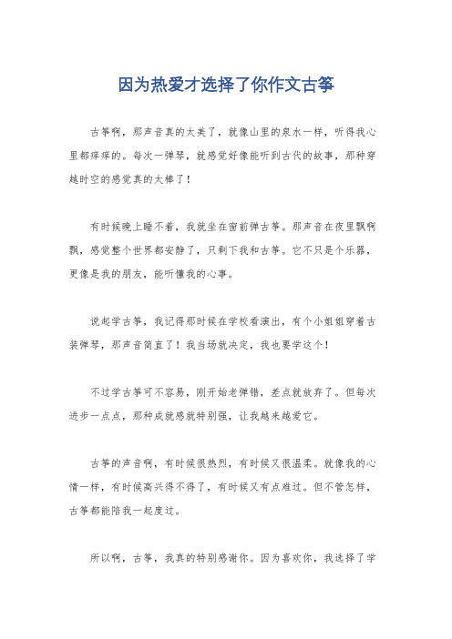 因为热爱才选择了你作文古筝